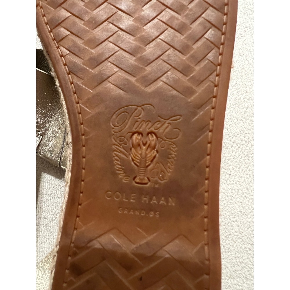 Cole Haan Pinch Maine Classic Gold Leather Espadrille Sandals W30291 Women 10 B - Picture 8 of 12